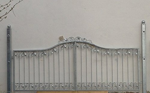 Gartentor Hoftor Einfahrtstor Metall Einfahrtstor Monaco-GT300/100R Riegel Feuer Verzinkt 300 cm 3m Doppelflügeltor