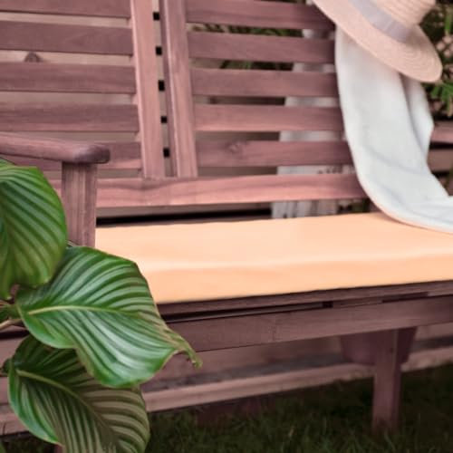 Garden mile 2 Seater Garden Bench - Cushion Pad Outdoor Indoor Garden Furniture Cushions - 108cm x 45cm x 5cm Cream Coloured Seat Cushion - Non Slip Water-Proof Bench Cushion (Cream)