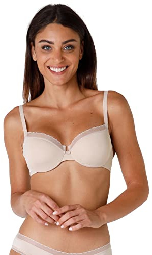 Lovable Reggiseno con Ferretto, Coppe Non Imbottite e Senza Cuciture in Microfibra - Sostegno, Forma Seno Naturale, Art. 027M, My Daily Comfort Donna, Skin, 38 / 5E