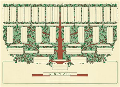 RNKVERLAG Schmuck-Ahnentafel Kleiner Baum“ für 5 Generationen in DIN A3 quer 190 g/m², 1 Stück