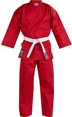 Blitz Poly Baumwolle Student Karate Anzug, Rot, 130 cm