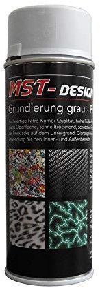 Grundierung grau I 1 Spraydose 400 ml I MST-Design I Primer - Haftvermittler für Glas, Keramik, Eternit, Kunststoff, Karton, Pappe, Holz, Metall I Wassertransferdruck I Lackierzubehör I Hydrographics Water transfer printing WTD WTP