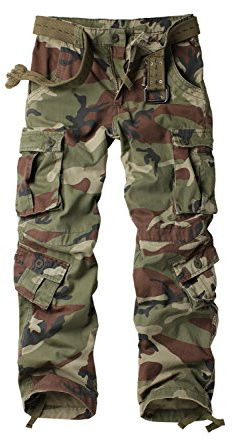 AKARMY Men's Camo Cargo Work Pants Cotton Military Army Casual Tactical Wild Combat Pants with 8 Pockets C29 32x32