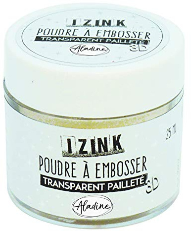 Aladine 10102 purpurina polvo para repujado (25 ml), transparente