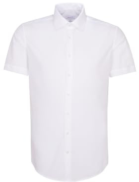Seidensticker men's business shirt - shaped fit - non-iron - Kent collar - short sleeves - 100% cotton
