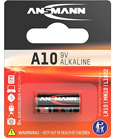 ANSMANN 1510-0006 A10 Pile, Batteria Alcaline 9V, Mn10, Lr10