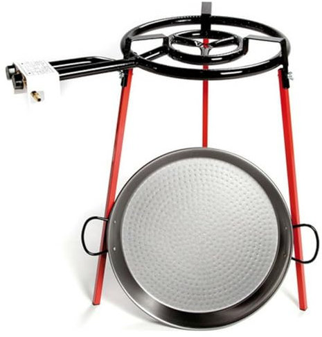 Vaello La Valenciana 6040 Ecoset con 1 Bruciatore 400 Mm, Padella Gambe Quadrate 46 Cm, Acciaio, Nero