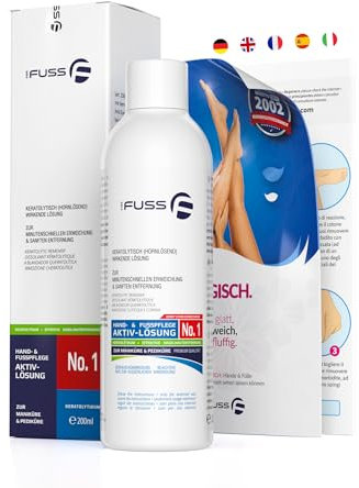 Mr. Fuss® Sistema Anti-Callos, Anti-Crecimiento - Removedor de cutículas Removedor de callosidad - Solución No. 1 - fuertemente suavizante - 200ml