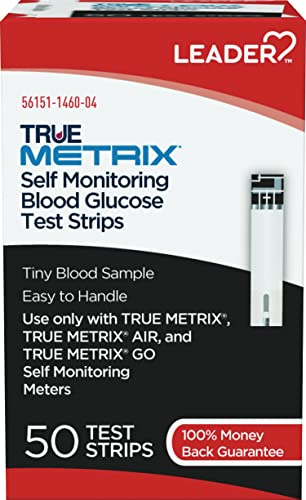 Leader True Metrix Self Monitoring Blood Glucose Test Strips, 50 Count Per Box - 4 Boxes