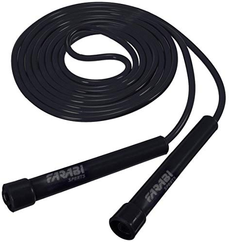 Farabi Sports Skipping Rope Jump Rope Fitness Gym Boxing Training Jumping Rope (Black)