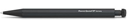 Kaweco SPECIAL Kugelschreiber Schwarz I Business Kuli aus hochwertigem Aluminium in oktogonalem Design I Für Standard G2 Minen I Druckkugelschreiber 14 cm