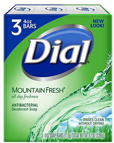 Dial Antibacterial Bar Soap, Mountain Fresh, 4 Ounce, 3 Bars