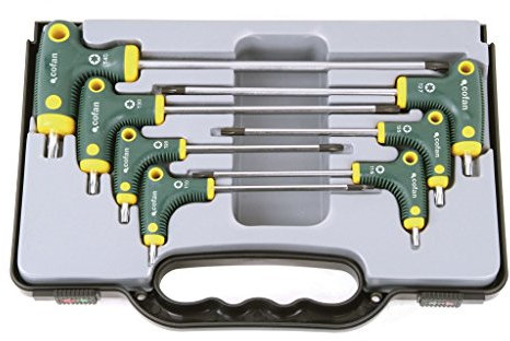 Cofan Set de Destornilladores con mango en T | 7 piezas | Punta Torx