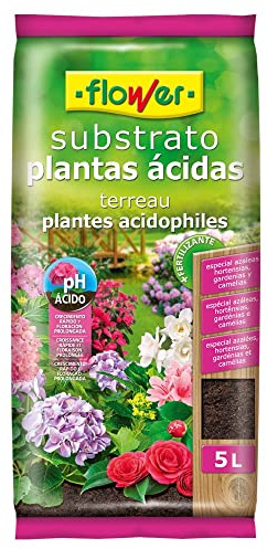 Flower - Substrato para Plantas Ácidas | Apto para Azaleas, Hortensias, Camelias, Gardenias | Incluye Guano, Abono y Fertilizante Universal | Marrón, 24x4.5x39 cm