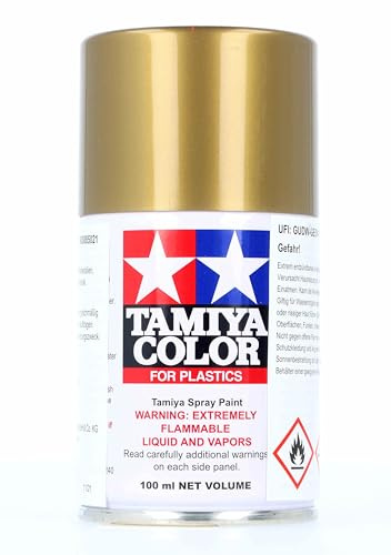 TAMIYA 85011 TS-21 Gold glänzend 100 ml - Sprühfarbe für Plastikmodellbau, Modellbau und Bastelzubehör, Sprühfarbe für den Modellbau