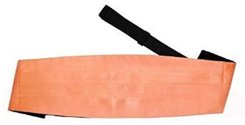 DQT Mens Plain Satin Cummerbund – Wedding & Formal - Coral