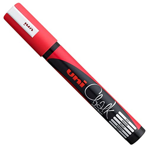 Uni-Ball 186221 - Raam- en krijtmarker UNI CHALK PWE-5M, 1,8 - 2,5 mm, ronde punt, wit