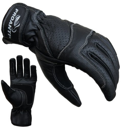PROANTI Damen Motorradhandschuhe Damen Leder Motorrad Handschuhe - Größe S
