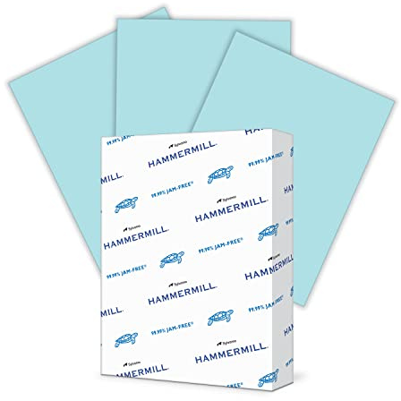 Hammermill papel, colores azul, 24lb., 8,5 x 11, carta, 500 hojas/resma 1, (103671r), fabricado en los Estados Unidos, color azul 500 Sheets