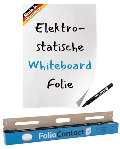 Folio Contact - Pizarra blanca electrostática (se puede borrar, se pega sin adhesivos a casi todas las superficies)