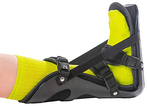 BraceAbility Sleeping Stretch Boot - Plantar Fasciitis Night Foot Splint Adjustable Achilles Tendonitis Brace for Fascia, Tendon and Calf Stretching, Heel and Bone Spur or Arch Pain Treatment (Large)