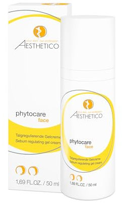 AESTHETICO phytocare, 50 ml - Hautklärende Gelcreme für Akne, reduziert Fettglanz & Mitesser, mattierend & feuchtigkeitsspendend, ideal für unreine & fettige Haut, schnell einziehend, beruhigt & kühlt