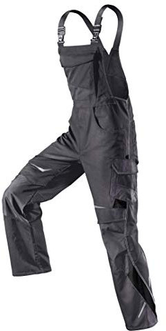 KÜBLER PULSSCHLAG Arbeitslatzhose anthrazit, Größe 58, Herren-Arbeitslatzhose aus Mischgewebe, Arbeitslatzhose mit Knieschutztaschen nach EN 14404, leichte Arbeitslatzhose von KÜBLER Workwear