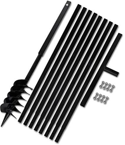 vidaXL Bêche et tarière manuelle 120 mm Avec Rallonge mèche tarière 9 m