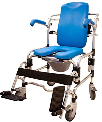 Caspian Professional Mobile Shower/Commode Chair-Padded