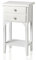 Baroni Home Comodino in Stile Shabby Chic Bianco con Due cassetti e Un ripiano, Comodino in Legno MDF Decorato con pomelli a Rosa in Resina. Dimensioni: 37x26x70 cm