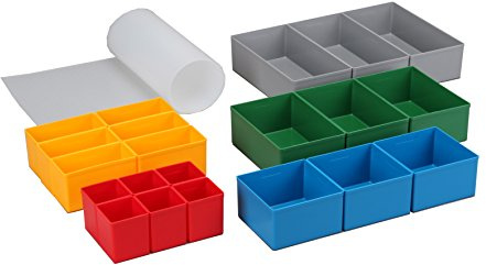 Allit 457370 Schubladen rot/gelb/blau/grün/grau EuroPlus Set 63/22, 450 x 500 x 63mm