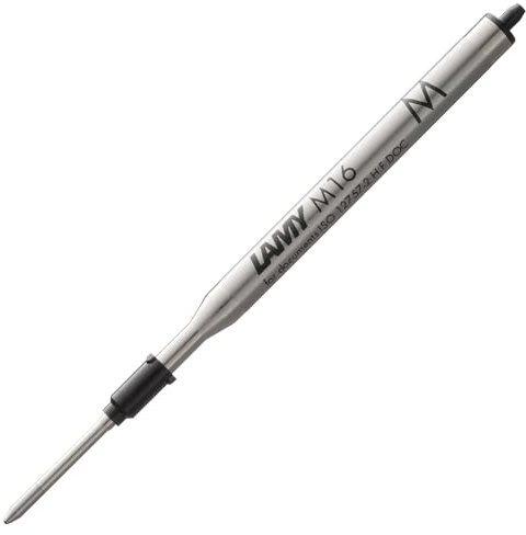 LAMY M16 Kugelschreiber-Großraummine aus Metall - Original Ersatzmine für alle Lamy Kugelschreiber Modelle - dokumentenecht - Strichbreite Mittel in Tintenfarbe schwarz