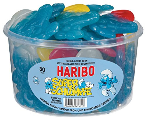Haribo Super-Schlumpf 30 Stück in Runddose, 1440g