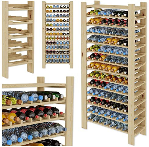 Lenmar Weinregal Weinregal Holz Flaschenregal für 91 Flaschen NEU!!!Massiv RW-91A