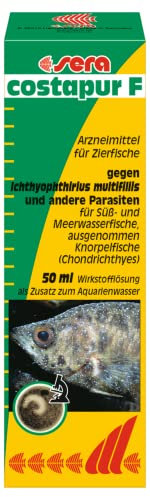 sera costapur F 50 ml - Arzneimittel für Fische gegen Ichthyophthirius multifiliis und andere einzellige Hautparasiten, Medizin fürs Aquarium