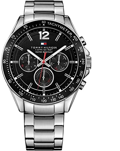 Tommy Hilfiger Multi Zifferblatt Quarz Uhr für Herren mit Silbernes Edelstahlarmband - 1791104