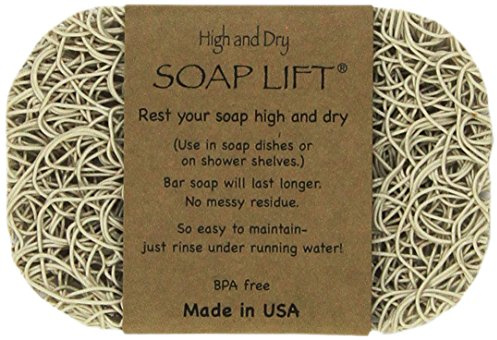 Soap Lift Soap Bar Holder - Flexible Shower Tray with Self-Draining Design - Soap Saver Made of BPA-Free Bioplastic - Handmade Soap Lift for Dishes, Shower & Bathroom Sink -1-Pack (Bone Color)