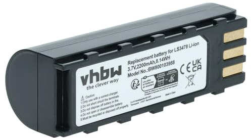 vhbw batteri lämpligt för Streckcode Scanner symbol DS3478, DS3578, LS3478, LS3578, XS3478 som 21-62606-01, BTRY-LS34IAB00-00 (2200mAh, 3,7 V, litium)