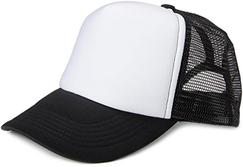 styleBREAKER Cappello Unisex con 5 Pannelli e Inserti in Mesh, Regolabile con Chiusura a clic, Leggero e Traspirante, Ideale per Uomo e Donna, Bianco-Nero