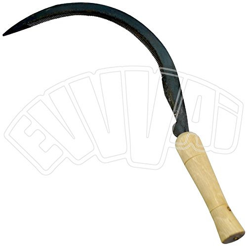 FALCIOLA CEREALI DENTATA 35 MM FALCE FALCETTO MANICO LEGNO TAGLIAERBA FALCIAERBA