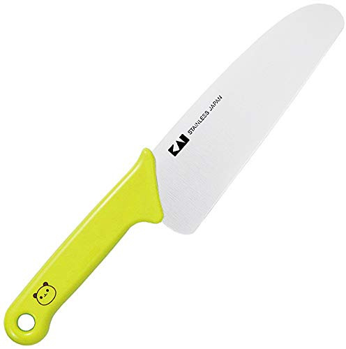 Kai KAI FG5000 Children's Knife, Little Chef Club, Authentic Blade Included, Panda, Green, Made in Japan