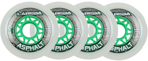 Labeda Wheels Inline Roller Hockey Gripper Asphalt Outdoor White 80mm 83A x4