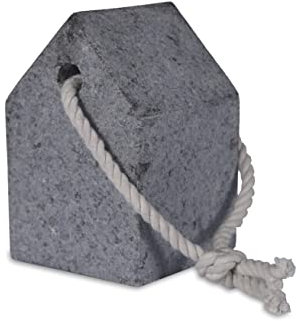 Granite Door Stop by Garden Trading | Crafted in Granite | Handle is Make from Hemp Rope | H14 X W9 X D9cm | 2kg Heavy Door Stop | Padded Feet to Protect Your Floor