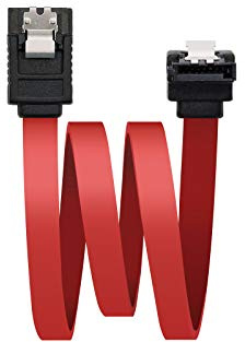 NANOCABLE 10.18.0301 - Cable SATA datos acodado con anclajes para disco duro o dispositivos con conexión SATA, Rojo, 0.5mts