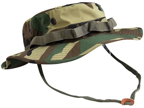 Teesar US GI - Cappello Boonie in trilaminato, Colore: Nero, Verde (Woodland), XL