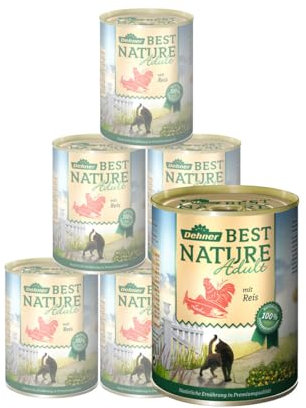 Dehner Best Nature Katzenfutter Adult, Lachs und Huhn mit Reis, 6 x 400 g (2.4 kg)