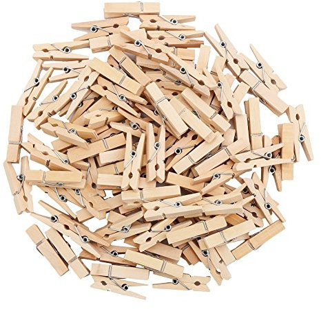 DECORA Mini-Wäscheklammern aus Holz, weiß, 3,5 cm lang, 100 Stück