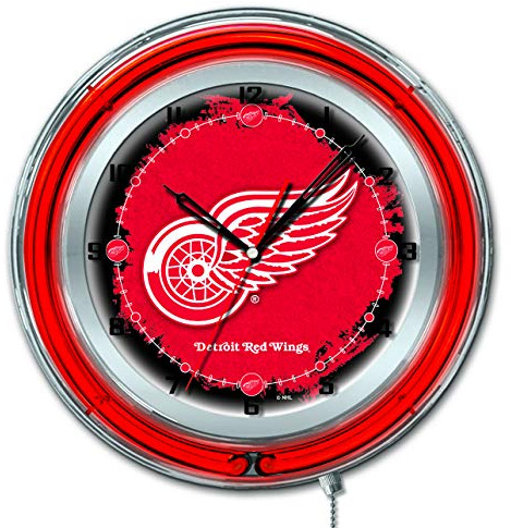 Holland Bar Stool Co. Detroit Red Wings 19 Double Neon Wall Clock