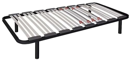Miroytengo Somier 90x200 cm multiláminas con 6 Patas, con Reguladores Lumbares, Almacenamiento Debajo de la Cama, Láminas de Madera de Haya