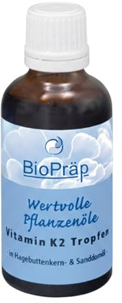 BioPräp Vitamin K2 Tropfen in Hagebuttenkern- und Sanddornöl | 50 ml
